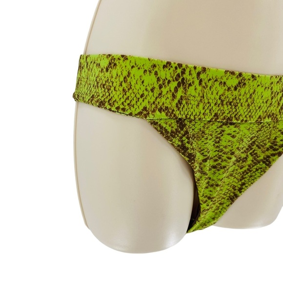 House of Harlow 1960 | NEW Anastasia Bikini Bottom in Green Python Size S - Picture 4 of 9
